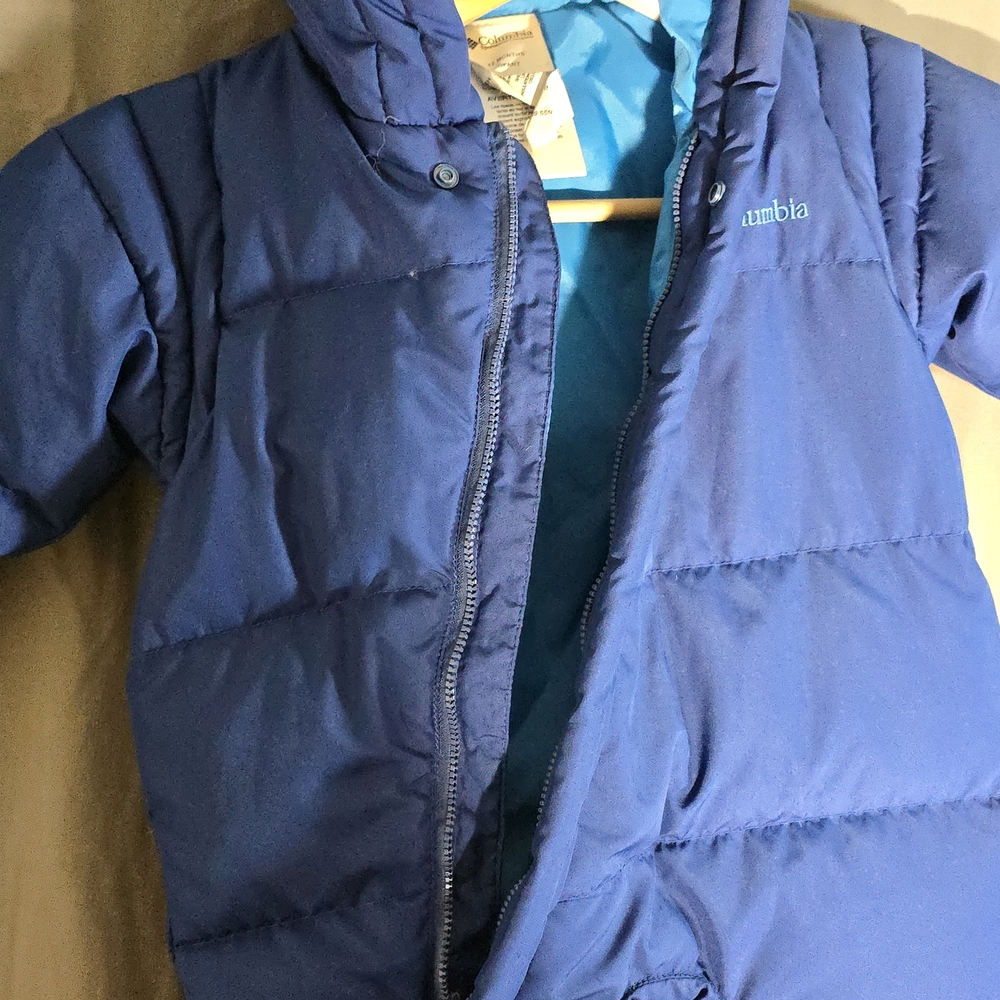 Columbia Gorpcore Snuggly Bunny Down Bunting Baby Snowsuit Blue 12M - Picture 8 of 15